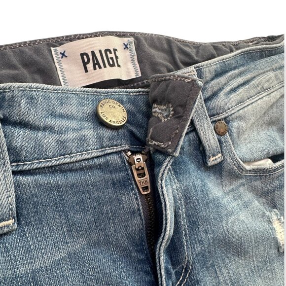 PAIGE Skyline Ankle Peg Jeans Distressed Hem - Picture 7 of 12